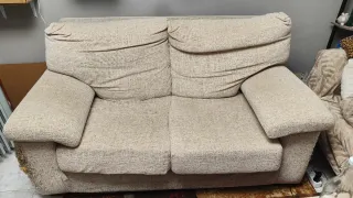 2 Sofás de 2 Plazas Beige/Marrón