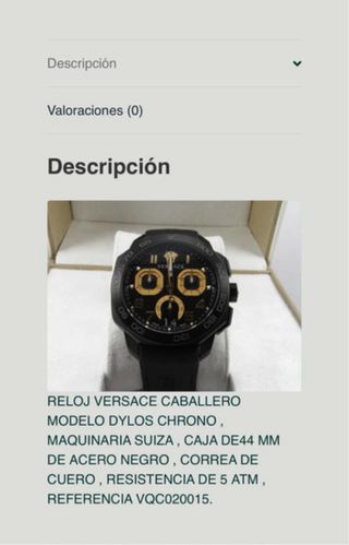 Reloj Versace Negro y Dorado