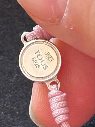 Pulsera Tous Plata y Nylon Rosa