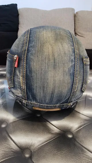 Casco Vintage Tela Vaquera Talla S