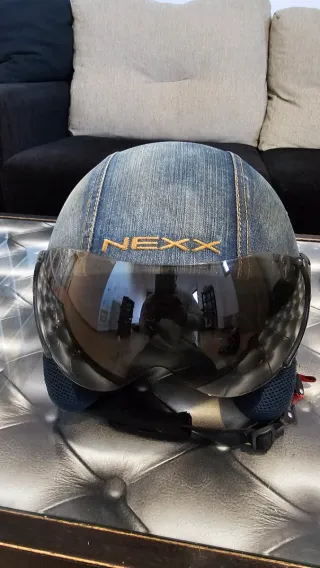 Casco Vintage Tela Vaquera Talla S