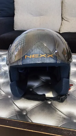 Casco Vintage Tela Vaquera Talla S