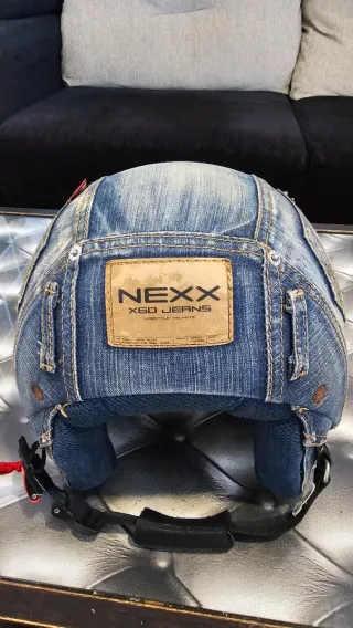 Casco Vintage Tela Vaquera Talla S