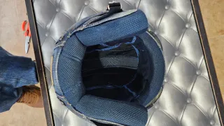 Casco Vintage Tela Vaquera Talla S