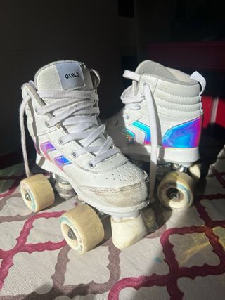 Patines Bota Niña Blancos Holográficos Numero 31