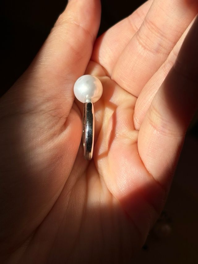 Anillo Plata 925 perla del Mar del Sur 10mm