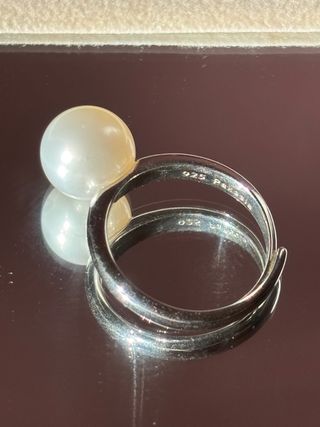 Anillo Plata 925 perla del Mar del Sur 10mm