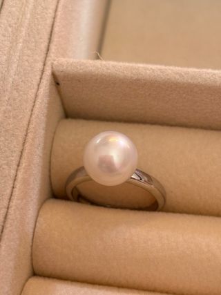 Anillo Plata 925 perla del Mar del Sur 10mm