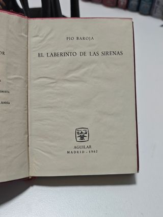 Pío Baroja Crisol 1962 Aguilar No292