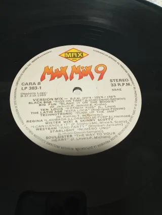 Vinilo Max Mix 9 (1989) Toni Pérez JM Castells