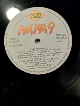 Vinilo Max Mix 9 (1989) Toni Pérez JM Castells