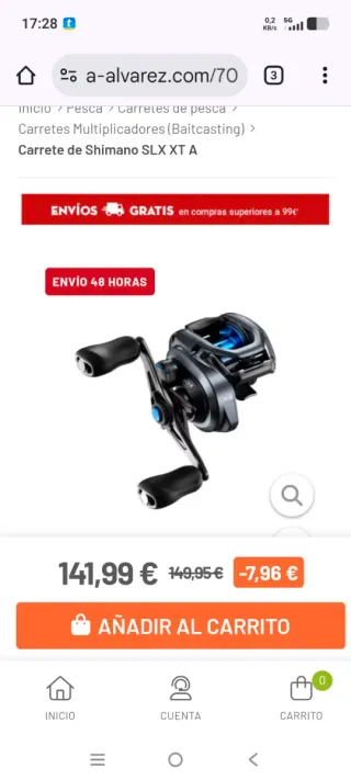 Carrete de pesca Shimano 151 HG