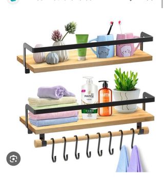 Juego 2 Estantes Flotantes Madera y Metal. Nuevo!
