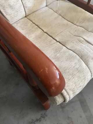 Conjunto 2 butacas balancín tela y madera