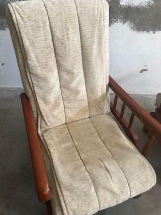 Conjunto 2 butacas balancín tela y madera