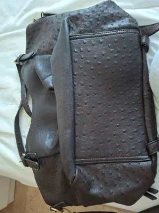 Bolso Desigual Marrón con Bordado Multicolor