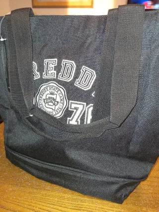 Borsa Freddy nera con logo e scritta