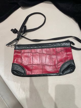 Bandolera rectangular piel efecto cocodrilo