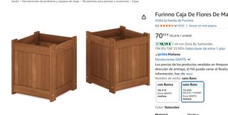 2 Jardineras de Madera Furino Nuevas