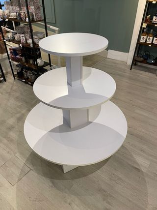Mueble expositor circular 3 niveles color blanco