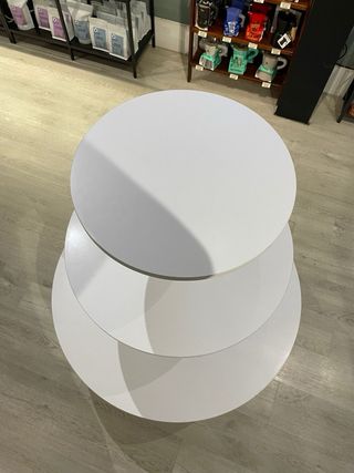 Mueble expositor circular 3 niveles color blanco