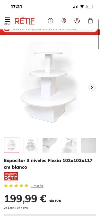 Mueble expositor circular 3 niveles color blanco