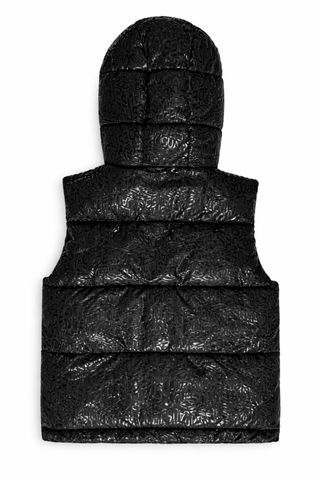 Chaleco Desigual Negro con Estampado Blanco