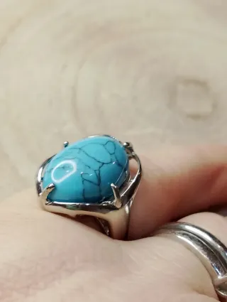 Anillo Plata Turquesa Natural