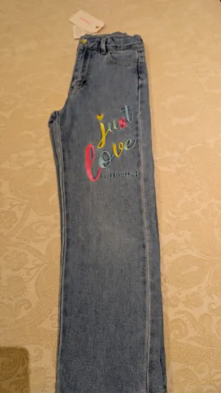 Calças de menina  bordado Just Love da Billiblush