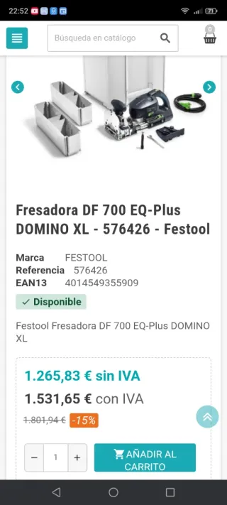 Festool Domino DF700 XL Fresadora