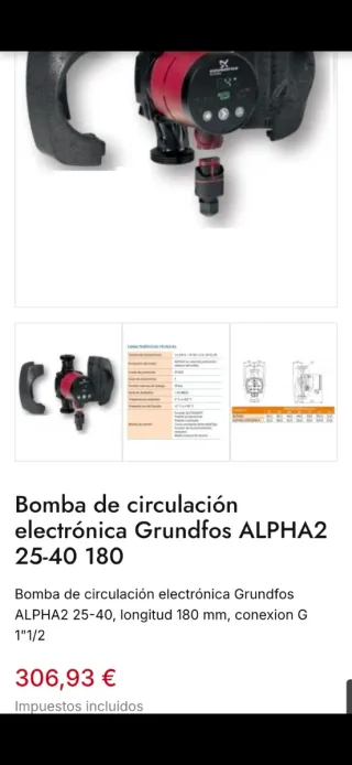 Bomba Grundfos ALPHA2 25-40 180