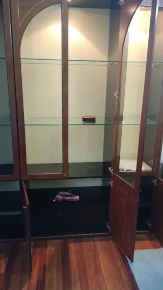 Vitrina de madera y cristal