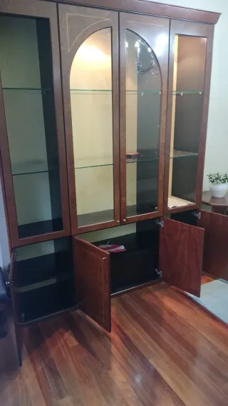 Vitrina de madera y cristal