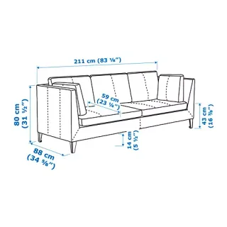 Sofá 3 plazas piel Seglora natural.