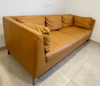 Sofá 3 plazas piel Seglora natural.