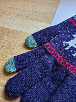 Guantes de lana táctiles con reno