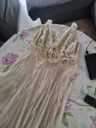 Vestido Tebi Vintage Beige Talla 38