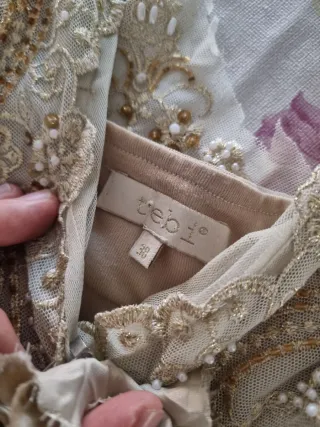 Vestido Tebi Vintage Beige Talla 38