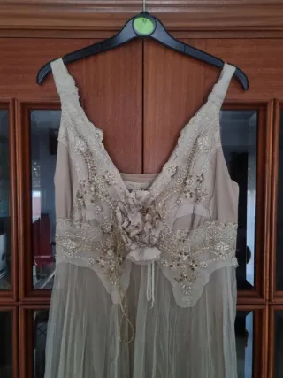 Vestido Tebi Vintage Beige Talla 38
