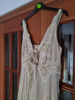 Vestido Tebi Vintage Beige Talla 38