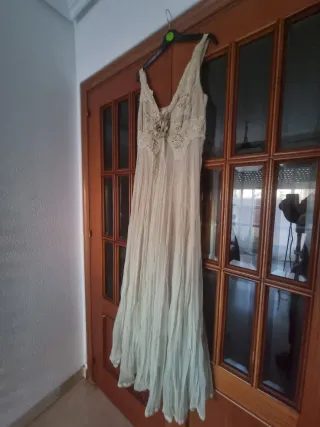 Vestido Tebi Vintage Beige Talla 38