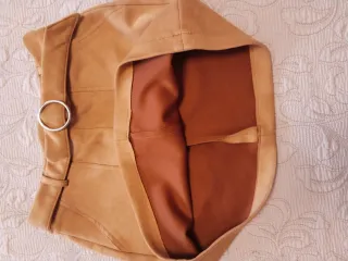 Mini falda ante beige/marrón Talla S