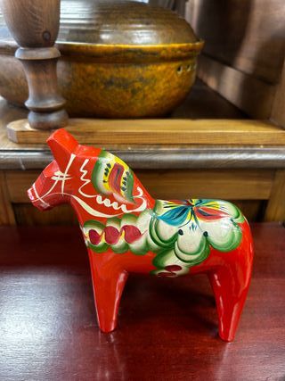Caballo Dala  (Dalahäst) de Madera Pintado a mano