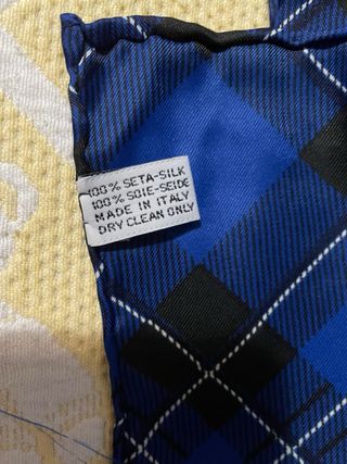 Pañuelo Seda Hermes Azul y Dorado