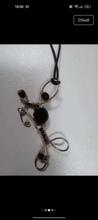 Collana con pietre nere e argento