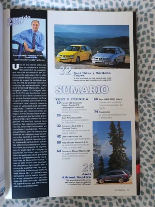 REVISTA AUTOMÓVIL NÚMERO 269 AÑO 2000