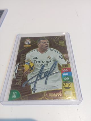 Cromo Mbappe Balón de Oro Firma Adrenalyn 2024-25