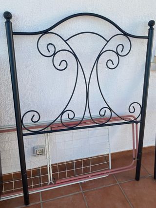 Cabeceros de cama metálico negro 1,90
