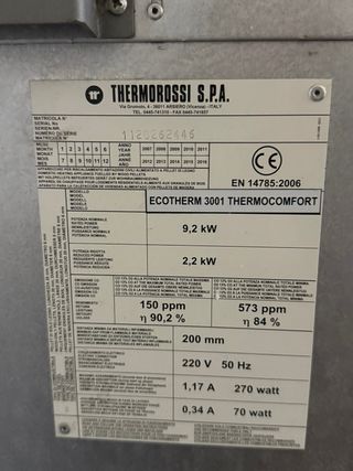 Estufa de pellets Thermorossi Ecotherm 3001 Thermo