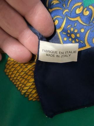 Pañuelo de seda Vichy con estampado ecuestre